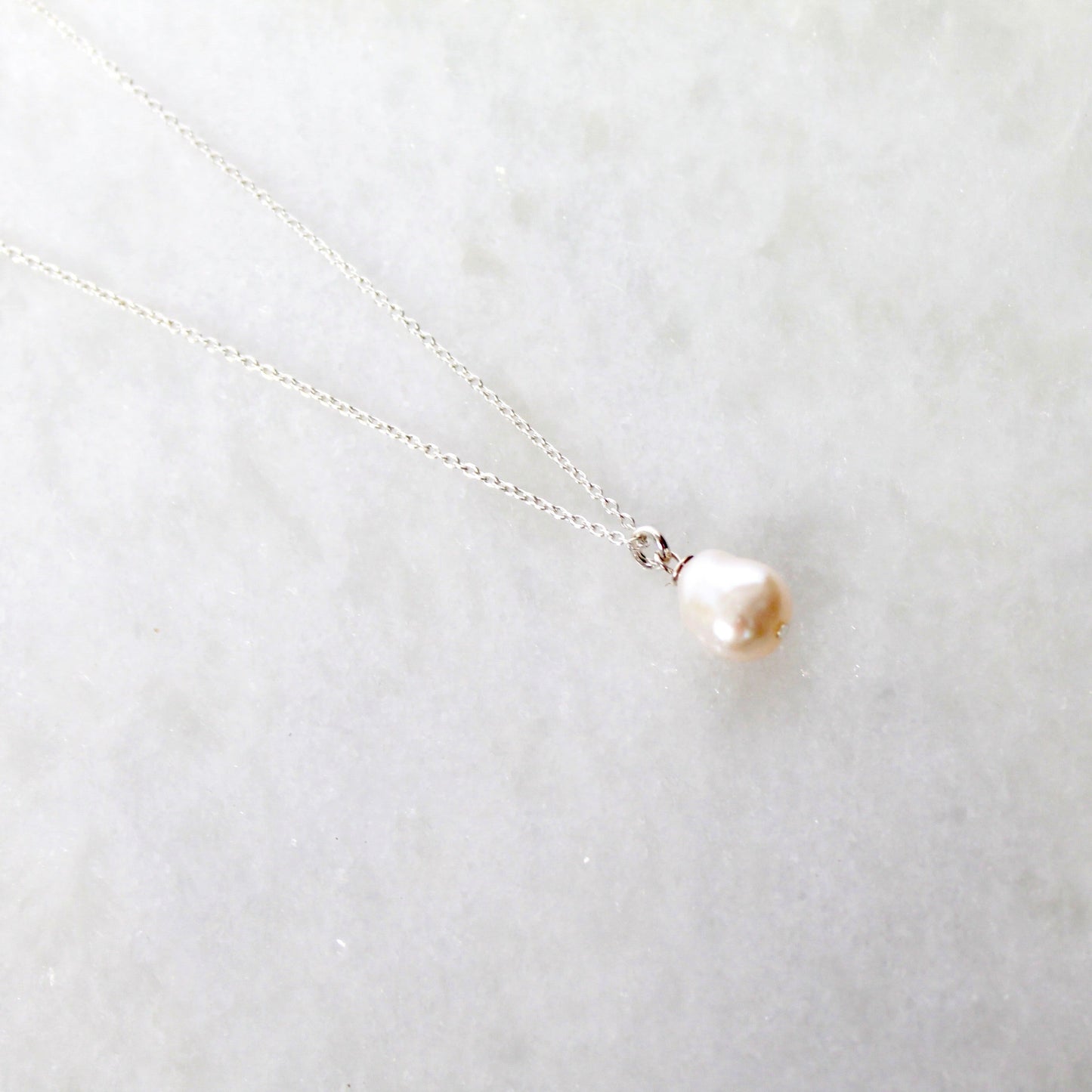 Maya Pearl Necklace- Sterling Silver