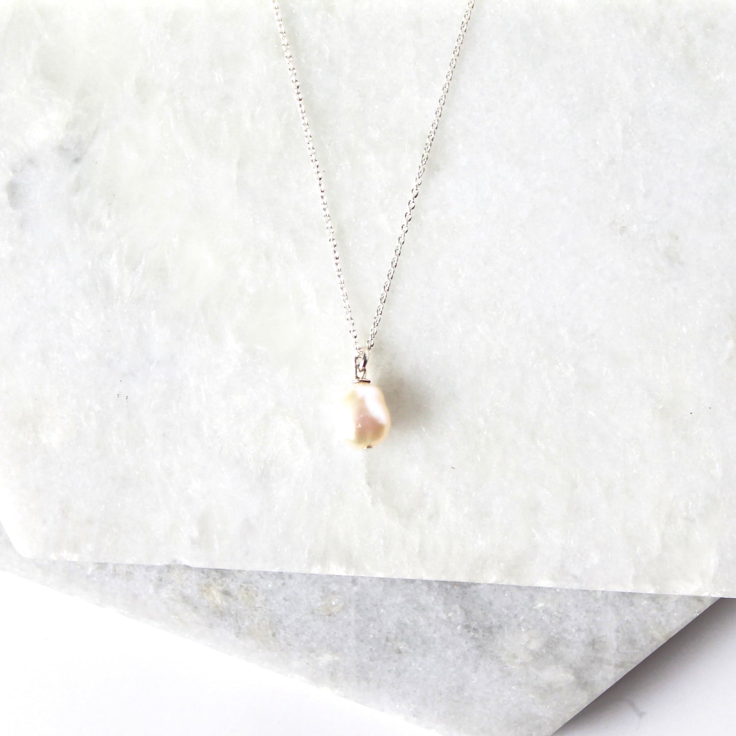 Maya Pearl Necklace- Sterling Silver