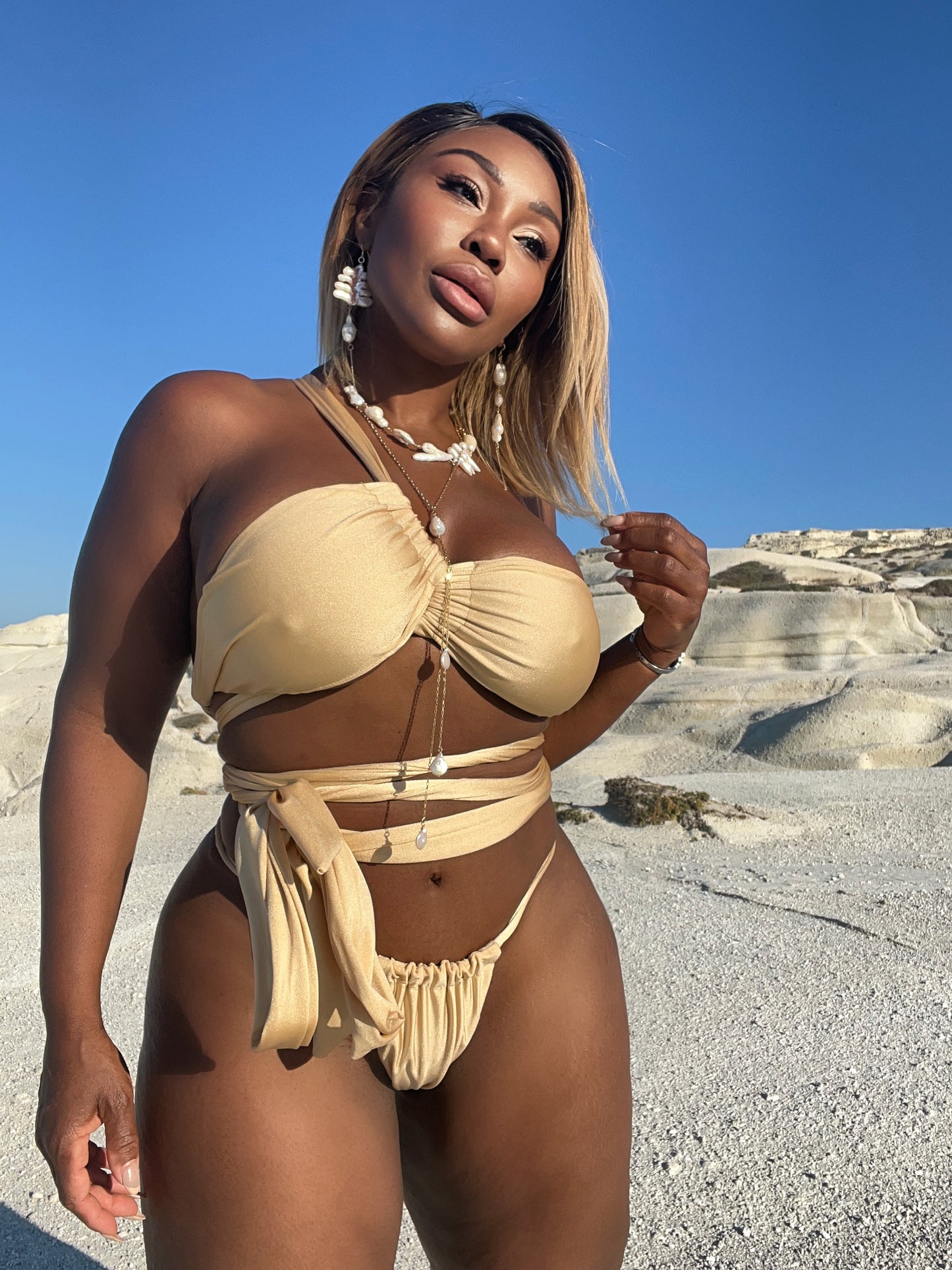 Ibiza NVR Basic Convertible Wrap Swimsuit (Gold)