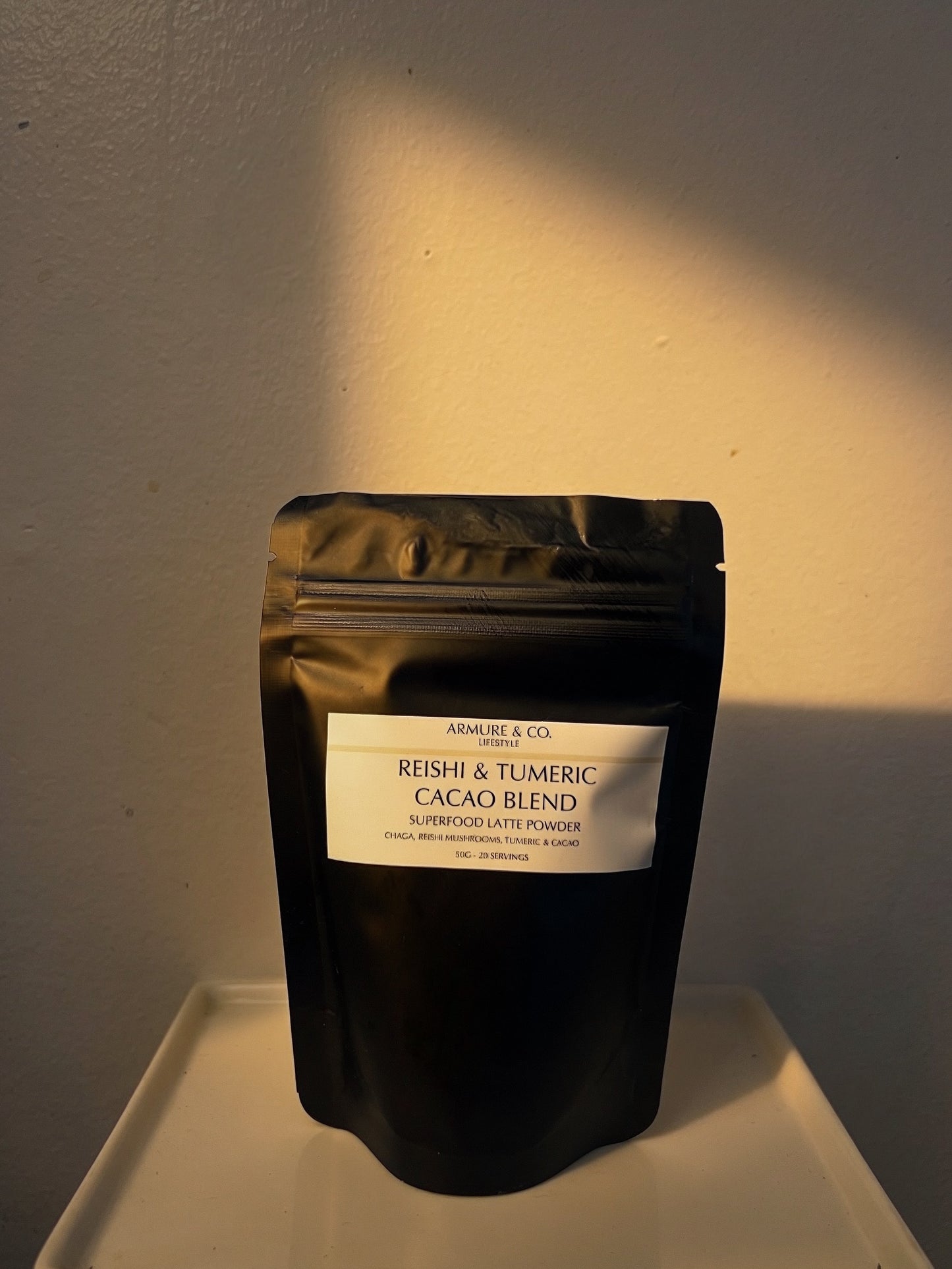 Reshi cacao + Tumeric blend superfood latte