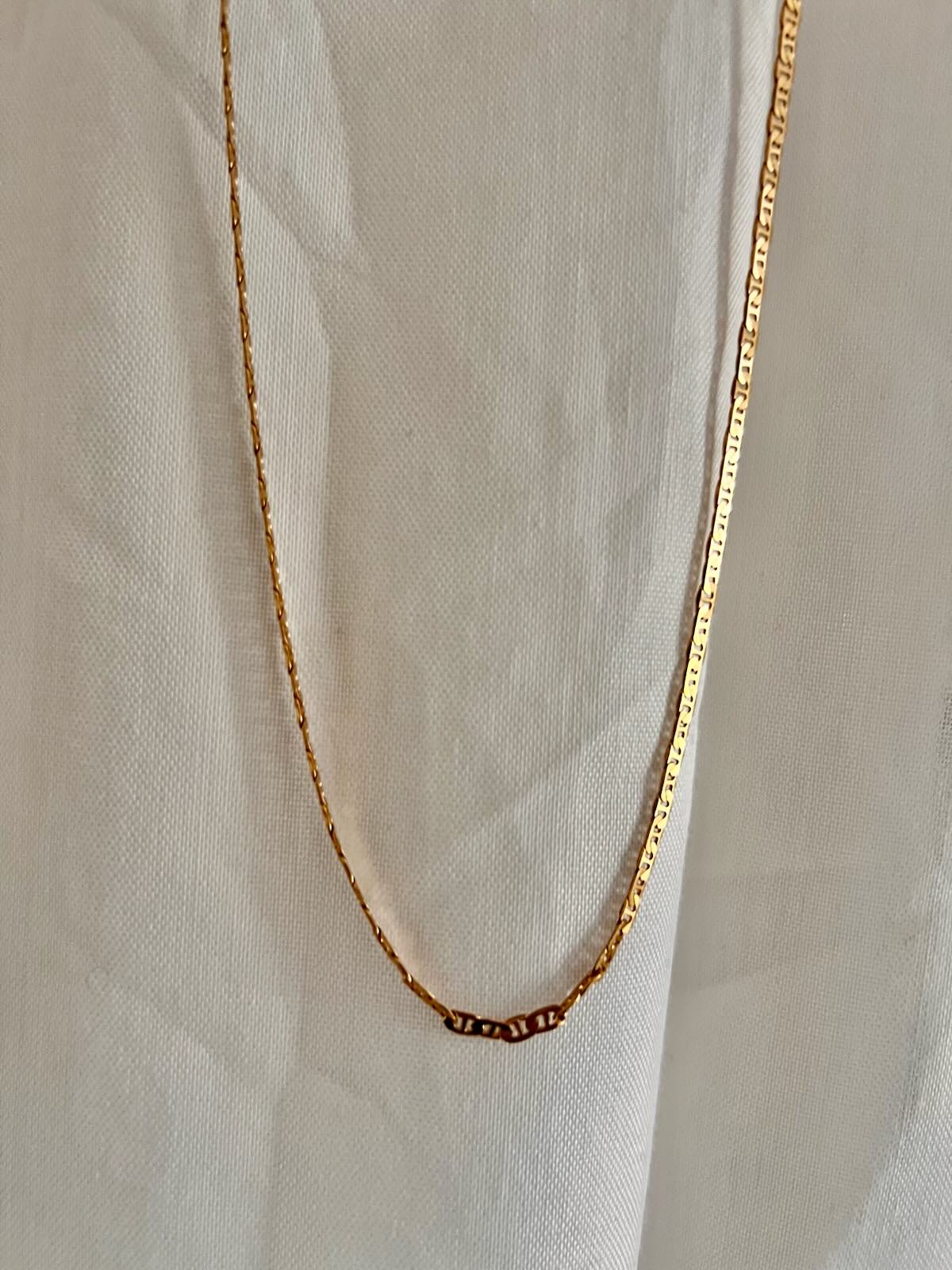 Textured Gold Filled Bar Link Chain
