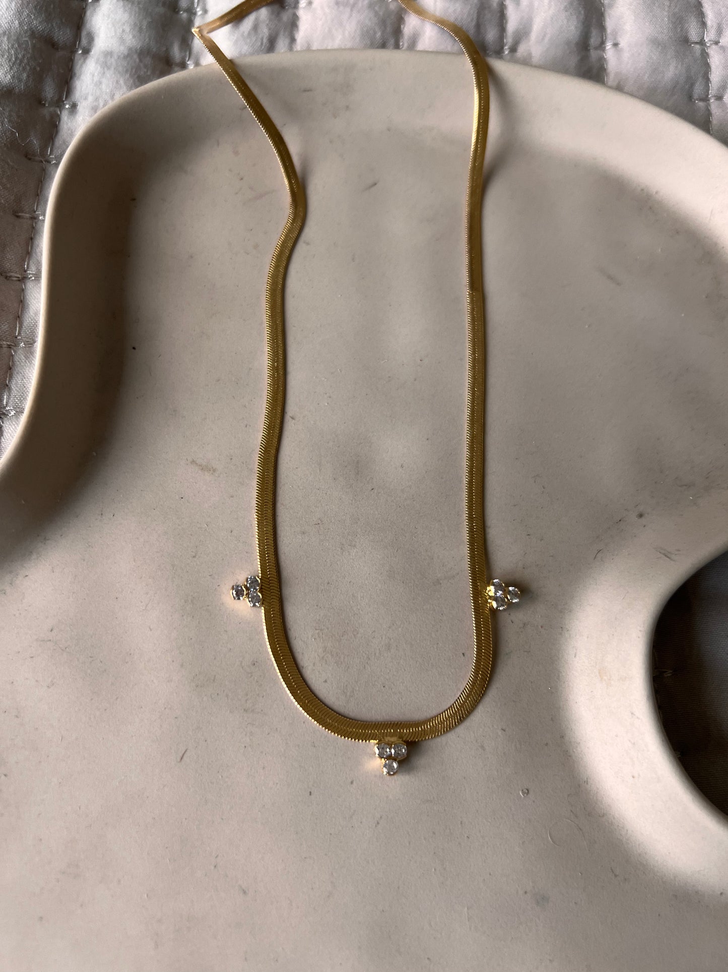 Lume CZ Herringbone Necklace