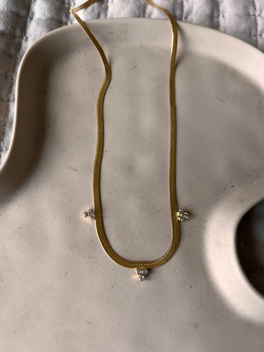 Lume CZ Herringbone Necklace