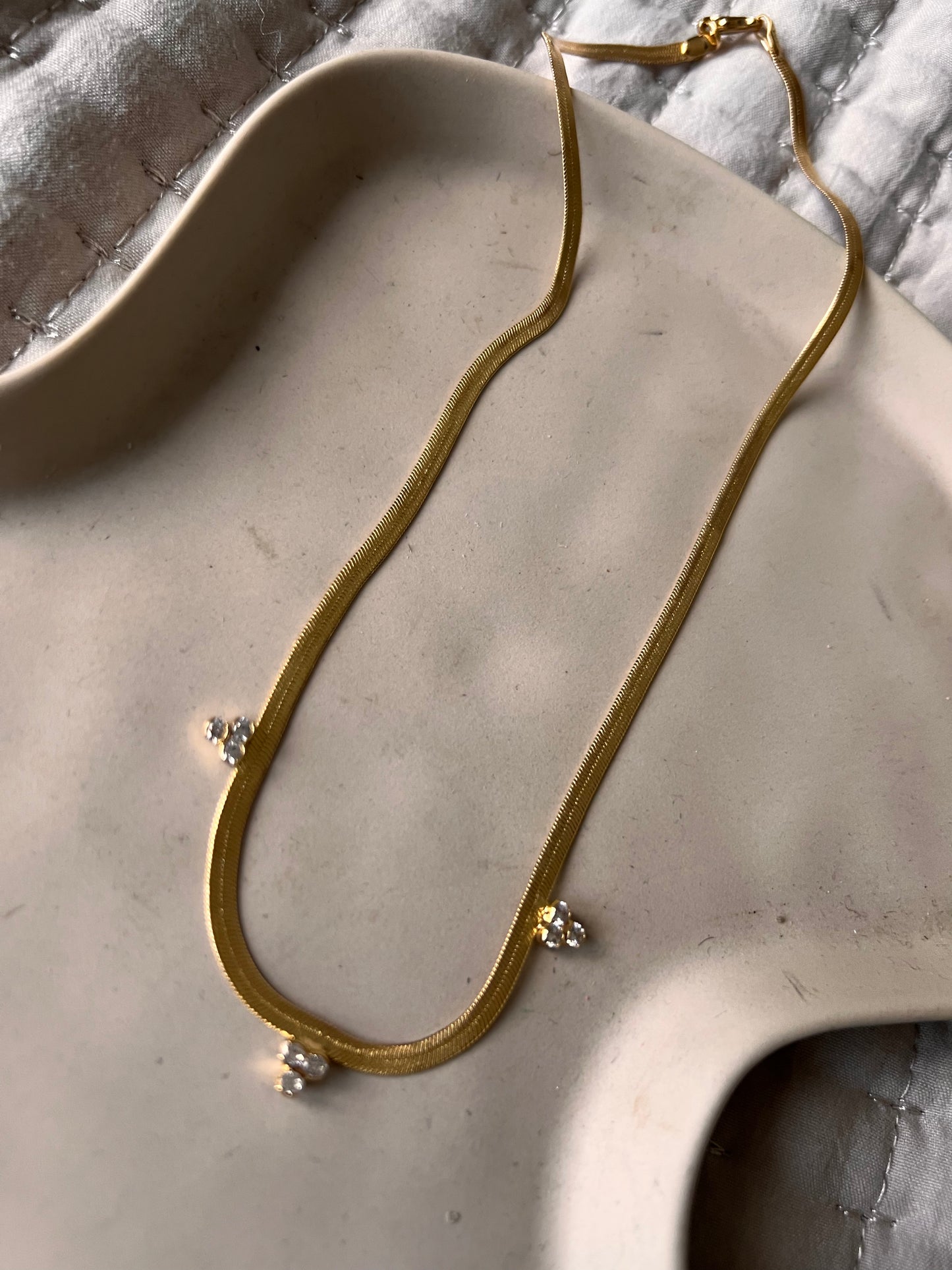 Lume CZ Herringbone Necklace