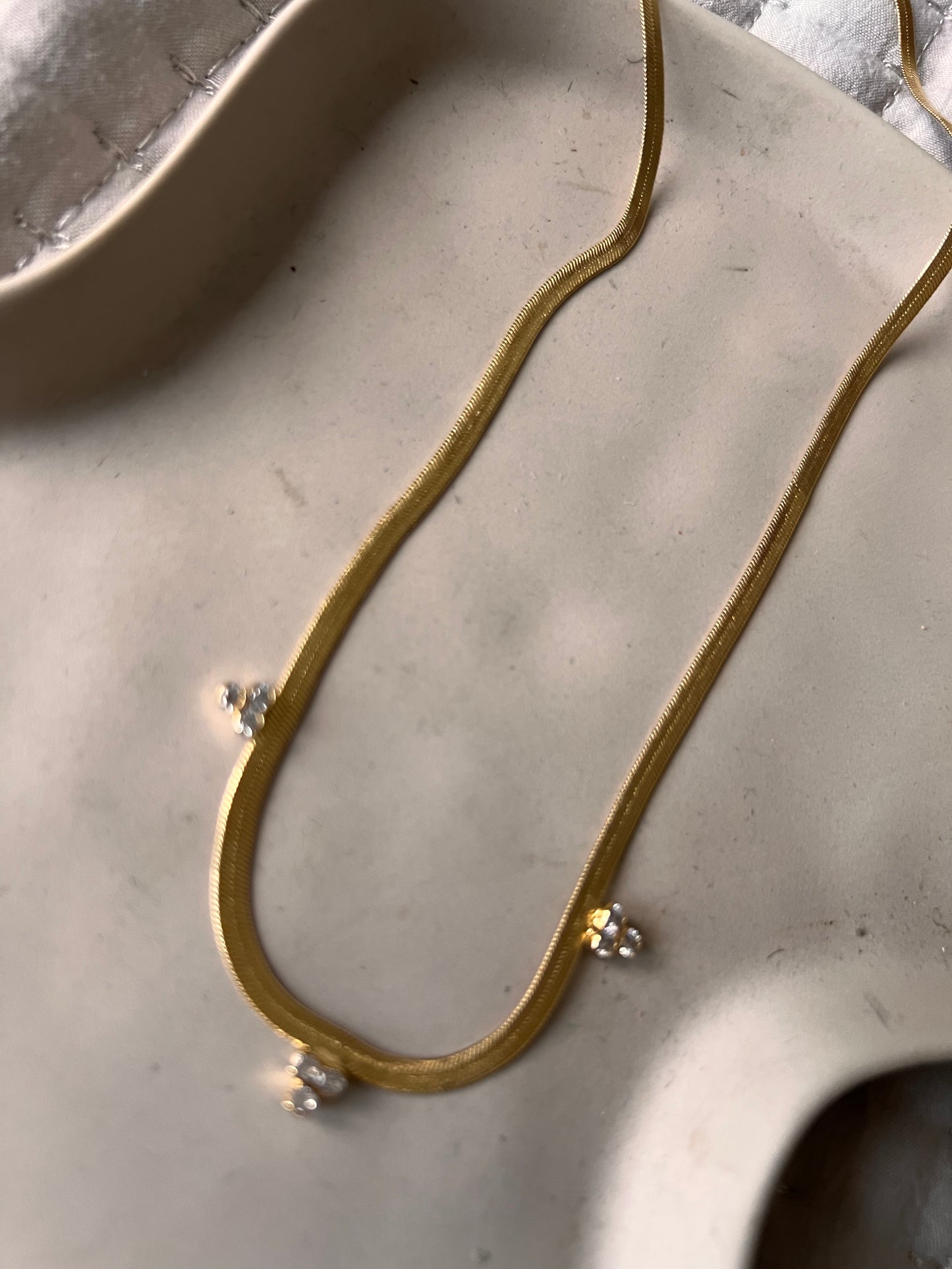Lume CZ Herringbone Necklace