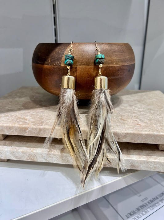 Sanaa Feather Drop Earrings